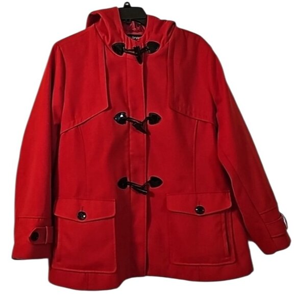 Lane Bryant Women's Hooded Red Coat With Pockets‎ Size 18/20 like new - Picture 1 of 8